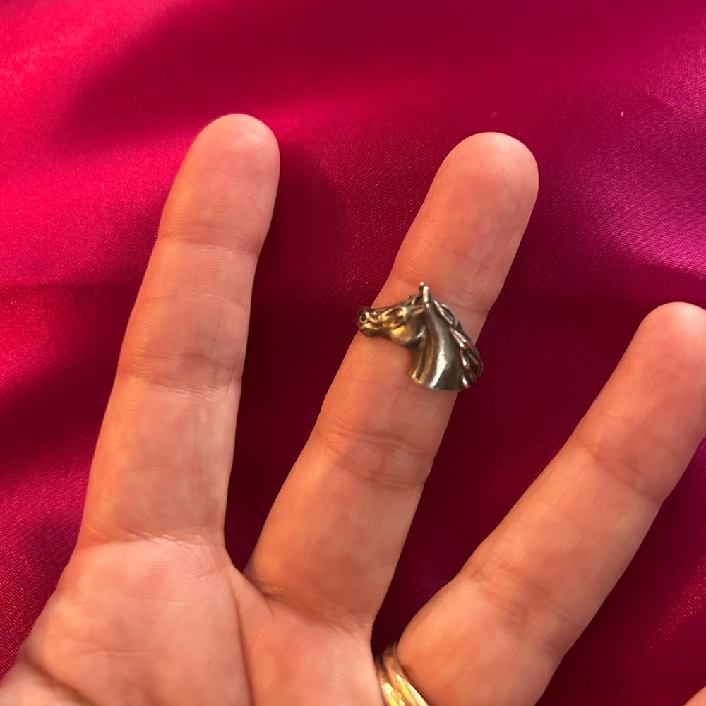 Silver Horse Head Ring. Size 6 1/2